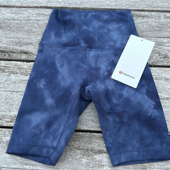 Lululemon Wunder‎ Train High-Rise Short 8" Diamond Dye Naval Blue size 0 NWT - Picture 3 of 7